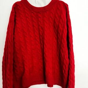 H&M Vibrant Red Cable Knit Sweater